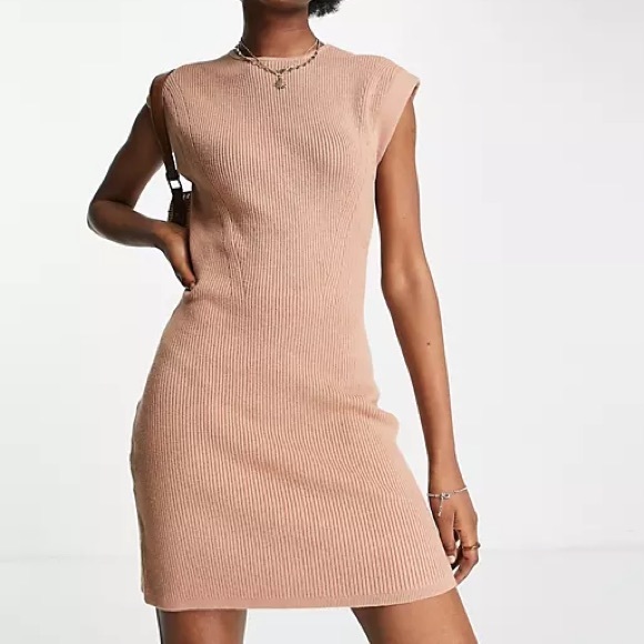 Abercrombie & Fitch Brown Ribbed Mini Dress - Picture 6 of 6